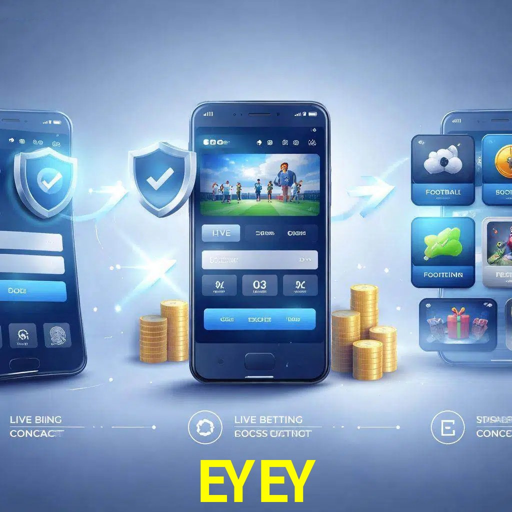 Pasos de acceso a la app EYEY en pantalla de teléfono móvil